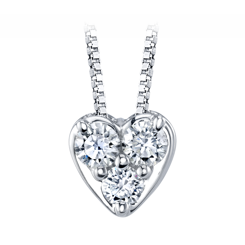 Diamond 1/12ctw. Heart Pendant in 10k White Gold image number null